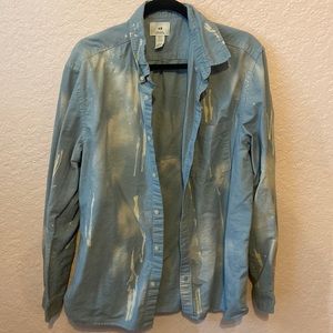 Custom bleach dyed H&M button up